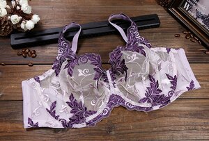  bra *:D75* full cup bra **skeske light purple color . purple gloss .. embroidery * elegant . sexy .* woman ... beautiful shining ... high class bra 