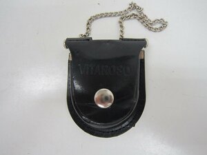 VITAROSO pocket watch chain, leather case attaching used Junk 
