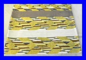 ○美品 女性着物 夏用 袋帯 刺繍 金糸 490cm OAD7