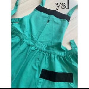【未使用】イブサンローラン エプロン グリーン YSL イヴ・サンローラン YVES SAINT LAURENT