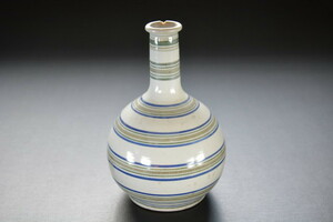 старый бутылочка для сакэ колесо линия для поиска язык -B10 внутри посуда для сакэ Seto Mino ваза для цветов ваза современный 