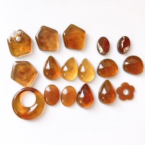ハンドメイド ピアス イヤリング パーツ レジン ニュアンス カボション