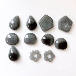 ハンドメイド ピアス イヤリング パーツ レジン ニュアンス カボション