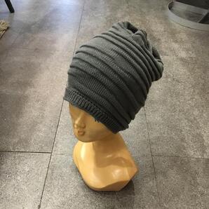 小顔効果★メンズ レディース ニットキャップ ダークグレー