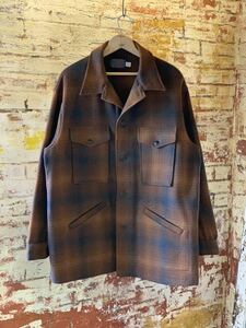 60s PENDLETON OMBRE CKECK WOOL JACKET ヴィンテージ ビンテージ ペンドルトン オンブレチェック ウールジャケット 50s 送料無料