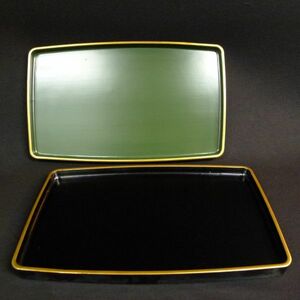 l212 length person tray 2 point together black black green green gold . plain O-Bon tray retro simple antique /100