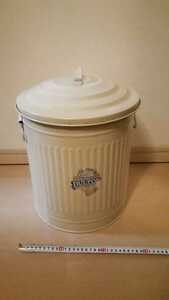  last price cut! DULTON Dulton tin plate basket bucket litter ivory used 
