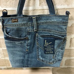 デニムトートバッグ ハンドメイド リメイク お値下げしました(^^)