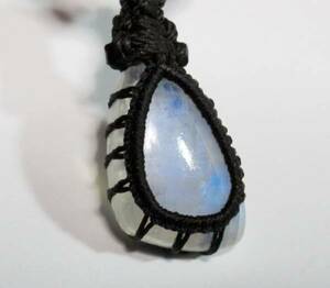 mak lame braided Power Stone necklace / blue moonstone B-1