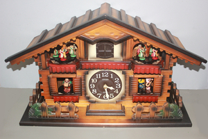 昭和レトロ からくり 鳩時計 置時計 木製 CITIZEN 豪華品 オルゴール 4RS609