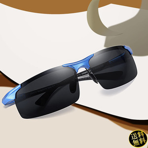 【超軽量スタイリッシュ】 スポーツサングラス 偏光レンズ 大きめ UV400 日本人設計 ドライブ 釣り ランニング 登山 ブルーフレーム