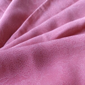 正絹サーモンピンク小紋　着物ほどき　330cm×35cm はぎれ リメイク 