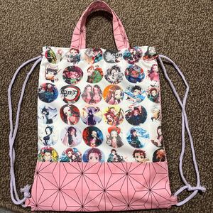 ハンドメイド 鬼滅の刃 ねずこ 体操着入れ 体操着袋 体操服袋 お着替え袋 ナップサック 入園 入学準備