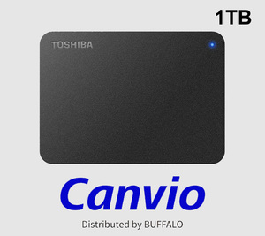 《 東芝 Canvio 外付けポータブルHDD 1TB 》未使用品/ Buffalo HD-TPA1U3 USB接続●そのC