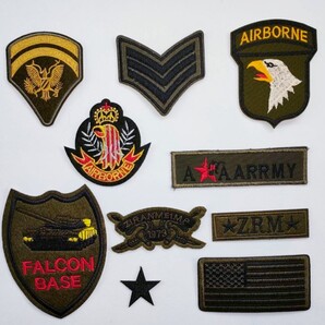ワッペン アイロン 10枚 セット リメイク 軍物 迷彩 刺繍ワッペン サバゲー ミリタリー Q 新品