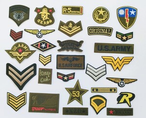 ワッペン アイロン ミリタリー K 30枚 セット リメイク 軍物 アーミー 迷彩 サバゲー 刺繍ワッペン 大量 新品