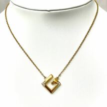 1円スタート！ AY35-19 GIVENCHY ジバンシイ　ネックレス　ゴールドカラー ラインストーン　レディース　アクセサリー　G 刻印　ブランド_画像1