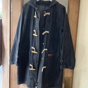 Denim&Co 黒デニム ダッフルコート 古着 vintage 90s