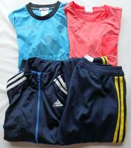 子供 ジュニア キッズ スポーツウェア 4点まとめ★サイズ150★ADIDAS アディダス★Tシャツ2枚、ジャージジャケット、ジャージパンツ_画像1