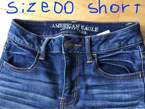 アメリカンイーグル　ハイライズ　ジェギング　size00 ショート　スキニー　デニム　