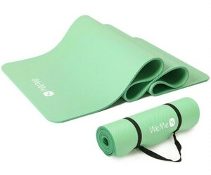 WeMe ダイヤモンド ヨガマットトレーニングマット 高密度NBR防水 双面滑り止め マット 8mm グリーン