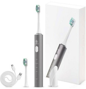 電動歯ブラシ IPX7防水 超音波歯ブラシ USB TYPE-C 充電 LHMZNIY-U3 (替えブラシ2本付き)