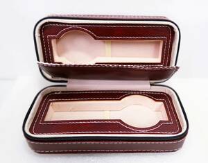 [ production end stock disposal goods ] rare goods unused wristwatch ke- Swatch case storage case synthetic leather portable clock case 2 ps for clock case OS-0003BR