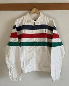 POLO Ralph Lauren ポロ ラルフローレン アメリカ製 コットンツイル ボーダー スイングトップ ジャケット M 美品 1990年代初期モデル