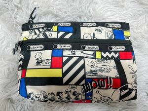 ユニバ 限定 スヌーピー ポーチ LeSportsac usj 15周年記念限定 レスポート コラボ