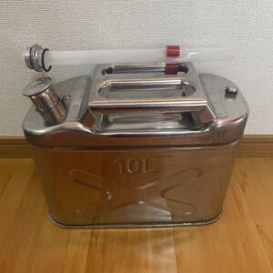 ガソリン携行缶 ステンレス 10L 灯油 軽油 石油 ストーブ ファンヒーター 燃料タンク キャンプ ドライブ アウトドア