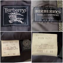 ★ カシミヤ ４５％ 超高級 バーバリー ステンカラーコート Ｍ 白×黒 BURBERRY アウター コート ジャケット ブルゾン ビジネス ラム_画像2