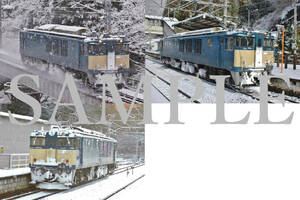 D【鉄道写真】L版3枚　EF641048　単機回送　伯備線　ＪＲ貨物