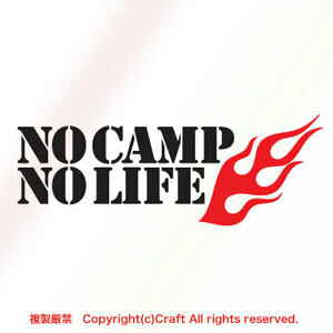 NO CAMP NO LIFE/ステッカー（黒/赤）キャンプ//