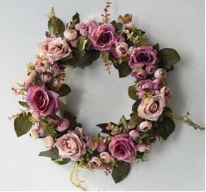  lease * hand made * rose. artificial flower * wall decoration * entranceway lease * party for * purple 