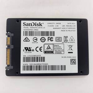 【送料無料・SSD240GB】サンディスク SanDisk(管:CW2-SD-802055)2.5インチ SDSSDHII-240G 6Gb/s フォーマット済み