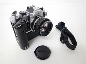 Nikon FM + MD-12 + Ai NIKKOR 50mm F1.4 ニコン フィルム一眼レフカメラ モーターワインダー/レンズ付 ￡ 643F5-2