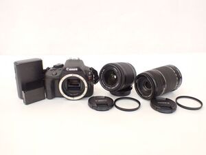 【良品】 Canon キヤノン デジタル一眼レフカメラ EOS Kiss X7 EF-S 18-55/55-250mm ダブルズームキット バッテリー/充電器付 □ 64333-1