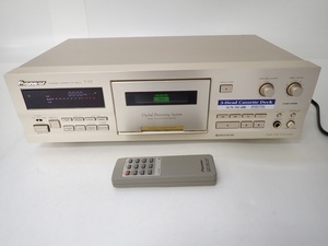 PIONEER T-D7 パイオニア 3ヘッド カセットデッキ カセットテープレコーダー リモコン付 録音再生可 ￡ 646F6-1