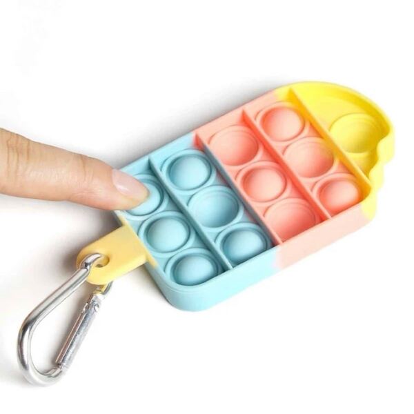 プッシュポップバブル アイスキャンディー レインボー キーホルダー