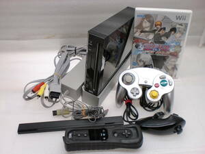 2201141　Wii本体　星のカービィ、スーパーマリオブラザーズ内蔵ソフト　ブリーチソフト付き　　現状品