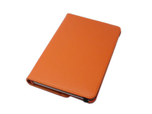 iPad Mini 5 iPad Mini 4 兼用 手帳型 フリップ 合皮 合成皮革 360度回転 縦横置可スタンド アイパッド ミニ 4/5 ケース カバー オレンジ