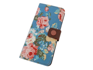 訳あり わけあり iPhone 6S/6 手帳型 カードホルダー スタンド 花柄 フラワー アイフォン 6 アイホン 6S ケース カバー スカイブルー
