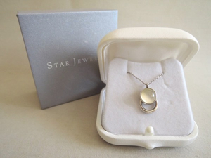 STAR JEWELRY Star Jewelry moonstone × silver SWINGING MOON necklace 