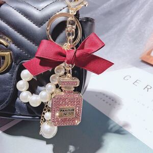 予約販売卸売ハンドメイド 香水瓶ラインストーンバッグチャームキーホルダー