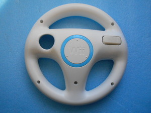 *USED* nintendo *Wii*Wii steering wheel *RVL-024* white *