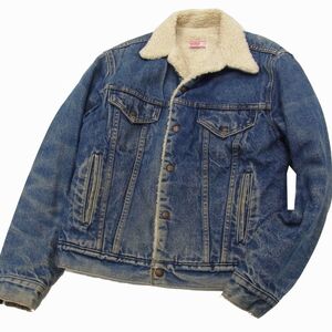 ☆リーバイス デニムジャケット 裏ボアジャケット Levi's ジージャン メンズ 80's インディゴブルー ヴィンテージ 1円