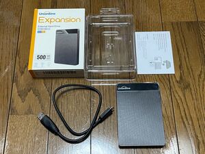 テレビ録画 ゲーム機 パソコン 対応 ポータブル 外付け HDD 500GB USB3.0 使用時間64時間 完動 良品