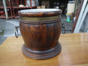 【TS20121】樽型 銅　ワインクーラー　シャンパンクーラー 銅容器 鉢カバーに！ アンティーク　イタリア製