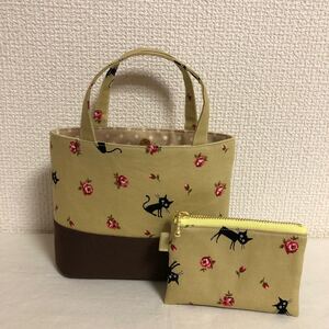 ハンドメイド ミニトートバッグ&ミニポーチ