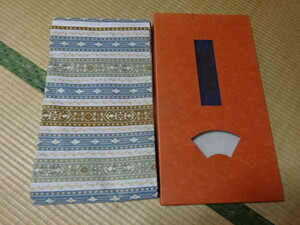 金糸銀糸縞柄が上品で豪華な佐賀錦の袋帯（未使用品）六通　正絹　紙箱入